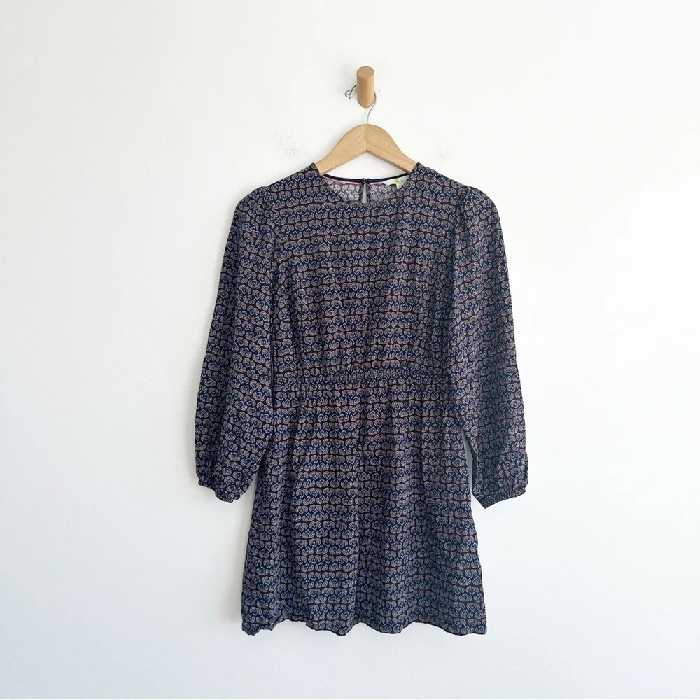 Boden Crew Neck Dress Navy, Dandelion Pop Size 6 petite